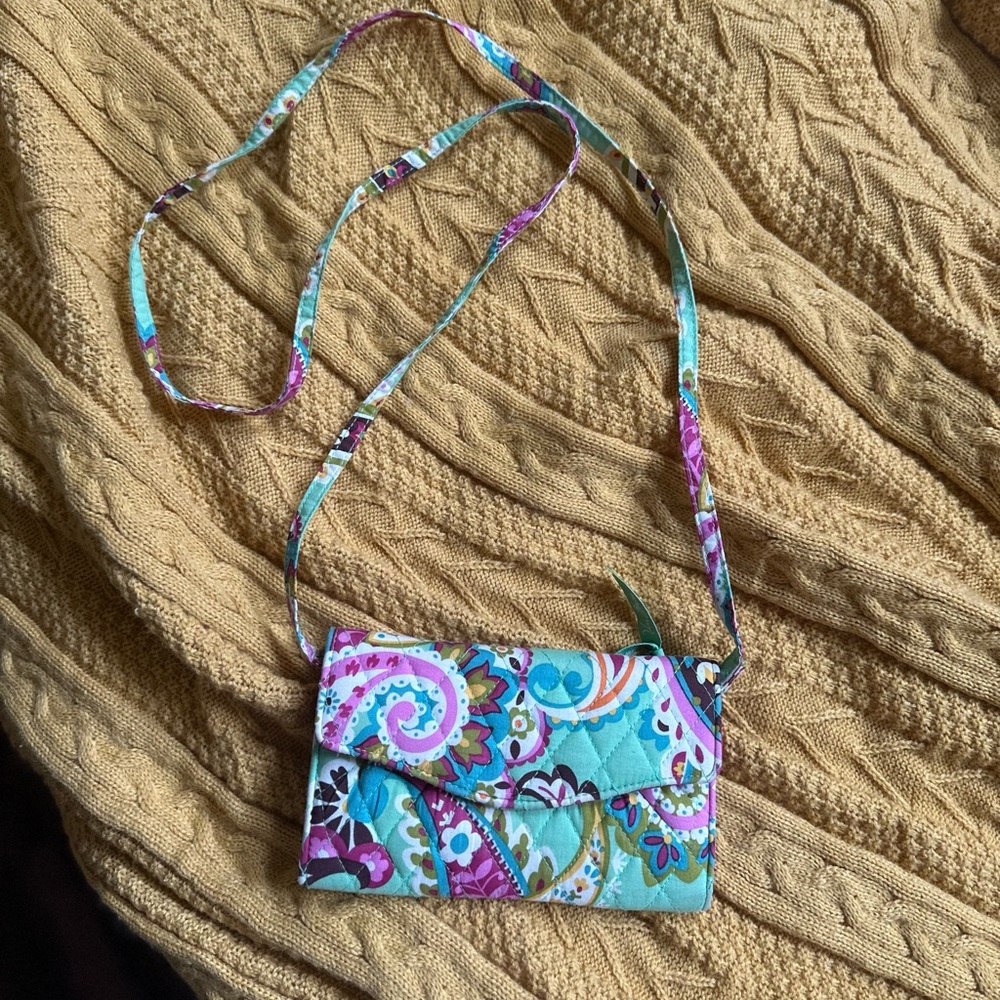 Vera Bradley Blue and Purple Crossbody Bag with Artistic Flair